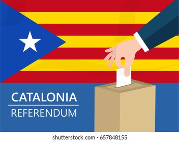 Catalonia democracy political process selecting president or parliament member with election and referendum freedom to vote vector illustration