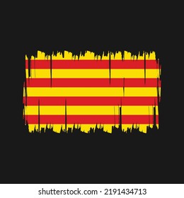 Catalonia Flag Brush. National Flag