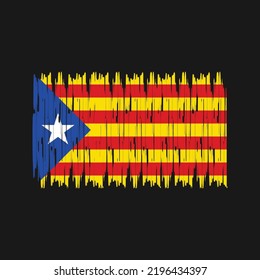 Catalonia Flag Brush. National Flag