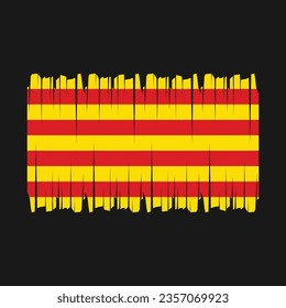 Bandera de Cataluña con vector de pincel Ilustración