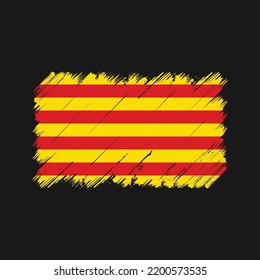 Catalonia Flag Brush Strokes. National Flag