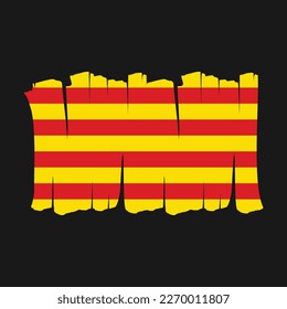 Diseño de vectores de pincel de bandera de Cataluña