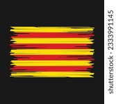 Catalonia Flag Brush Vector Illustration