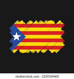 Catalonia Flag Brush Vector Illustration