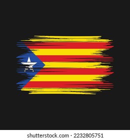 Catalonia Flag Brush Vector Illustration