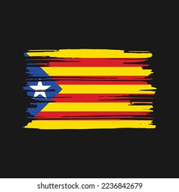 Catalonia Flag Brush Vector Illustration