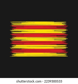 Catalonia Flag Brush Vector Illustration