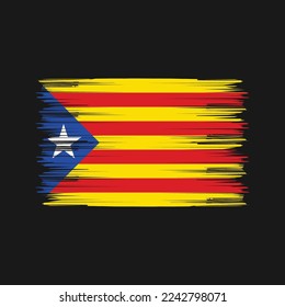 Catalonia Flag Brush Vector Illustration