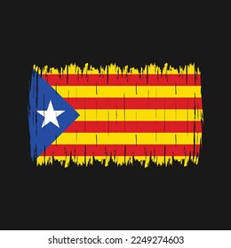 Catalonia Flag Brush Vector Illustration