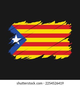 Ilustración del vector de pincel de bandera de Cataluña