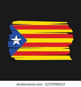 Ilustración del vector de pincel de bandera de Cataluña