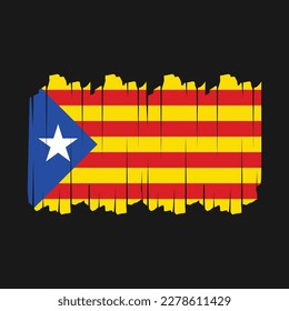Ilustración del vector de pincel de bandera de Cataluña
