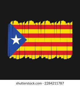 Catalonia Flag Brush Vector Illustration