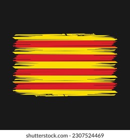 Catalonia Flag Brush Vector Illustration