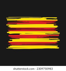 Catalonia Flag Brush Vector Illustration