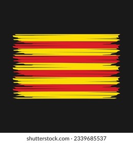 Catalonia Flag Brush Vector Illustration