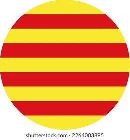 Catalonia flag button on white background