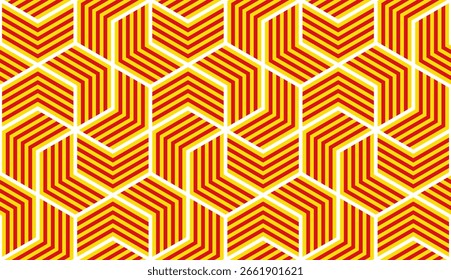 catalonia flag chevron pattern. geometric background for decoration and etc. vector illustration