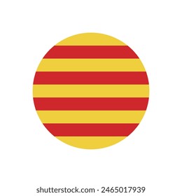 Catalonia flag. Catalonia circle flag. Flag icon. Standard color. Round flag. Computer illustration. Digital illustration. Vector illustration.