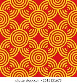 catalonia flag circle pattern. geometric background for decoration. vector illustration