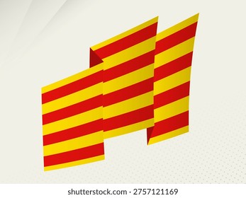 Catalonia Flag with Dynamic Waving Design, Flag with Abstract Waving Motion. Vector Illustration.