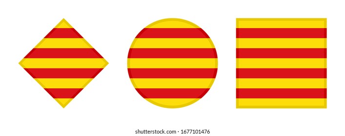 catalonia flag icon set, isolated on white background