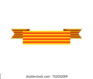 Catalonia flag isolated. Estelada Blava banner ribbon. Symbol of State