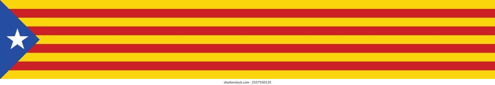 Catalonia flag long banner digital vector illustration