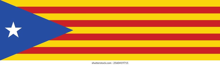 Catalonia flag long banner digital vector illustration