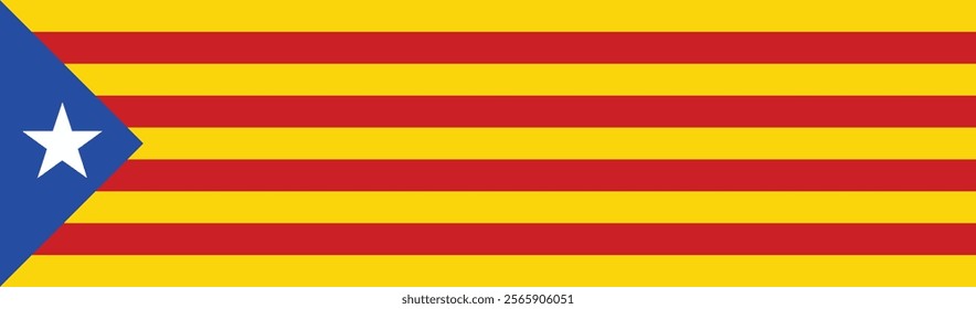 Catalonia flag long banner digital vector illustration