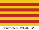 Catalonia flag pattern background. Realistic national flag design. Abstract vector template.