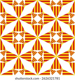 catalonia flag pattern design. star background. vector illustration