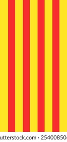 Catalonia flag, or Senyera poster. Red stripes on a yellow background. Catalan identity, culture and pride. Regions struggle for independence, autonomy and cultural heritage flat vector illustration