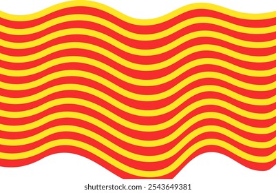 Catalonia flag, or Senyera poster. Red stripes on a yellow background. Catalan identity, culture and pride. Regions struggle for independence, autonomy and cultural heritage flat vector illustration