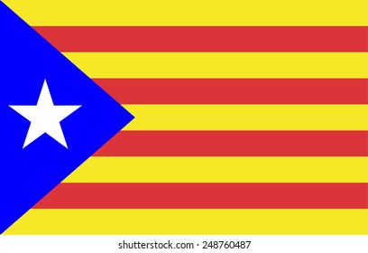 Catalonia flag vector, Accurate dimensions, elements proportions and colors. Original and simple Catalonia flag isolated vector in official colors and Proportion Correctly.