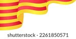 Catalonia flag wave isolated on png or transparent background