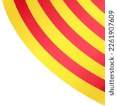Catalonia flag wave isolated on png or transparent background