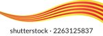 Catalonia flag wave isolated on png or transparent background