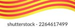 Catalonia flag wave isolated on png or transparent background