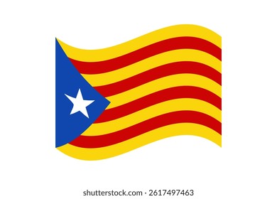 Catalonia flag. Flag of Catalonia. Catalonia wavy flag digital vector illustration.