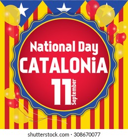 Catalonia National Day. 11 September. Vector Illustration