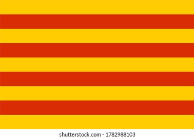 Catalonia national flag. Vector drawing of Standart size. 