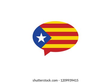 Catalonia speech bubble language symbol emblem flag