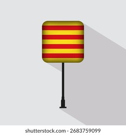 Katalonien Platz Flagge Pole Vektorgrafik