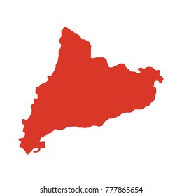 Catalonia vector map silhouette. Autonomous community of Spain Catalonia map shape isolated.