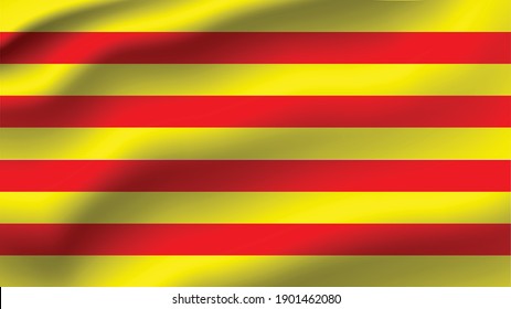 vector de bandera ondulada de Cataluña editable