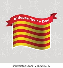 Catalonia Wavy Flag Independence Day Banner Background