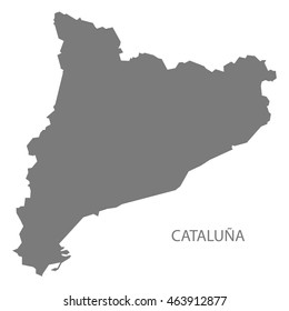 Cataluna Spain Map in grey