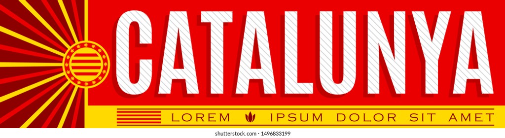 Catalunya, Catalonia Catalan text Banner design, typographic vector illustration