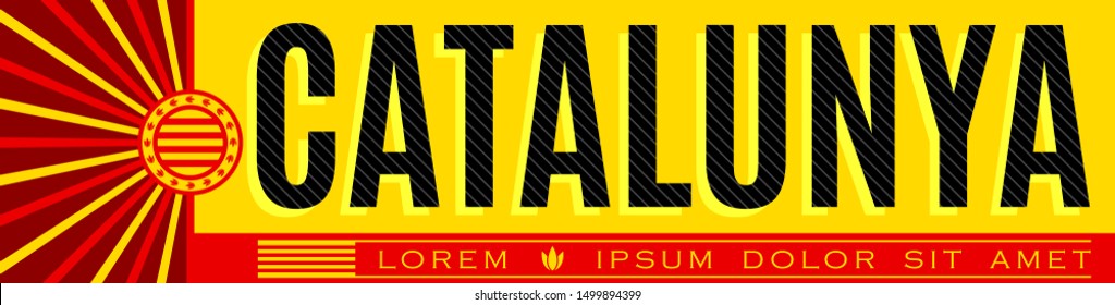 Catalunya, Catalonia Catalan text Banner design, typographic vector illustration